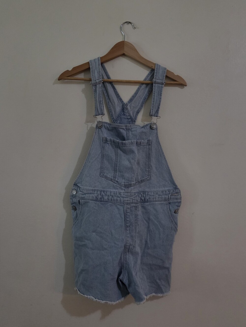 No Boundaries Light Wash Denim Short Overalls